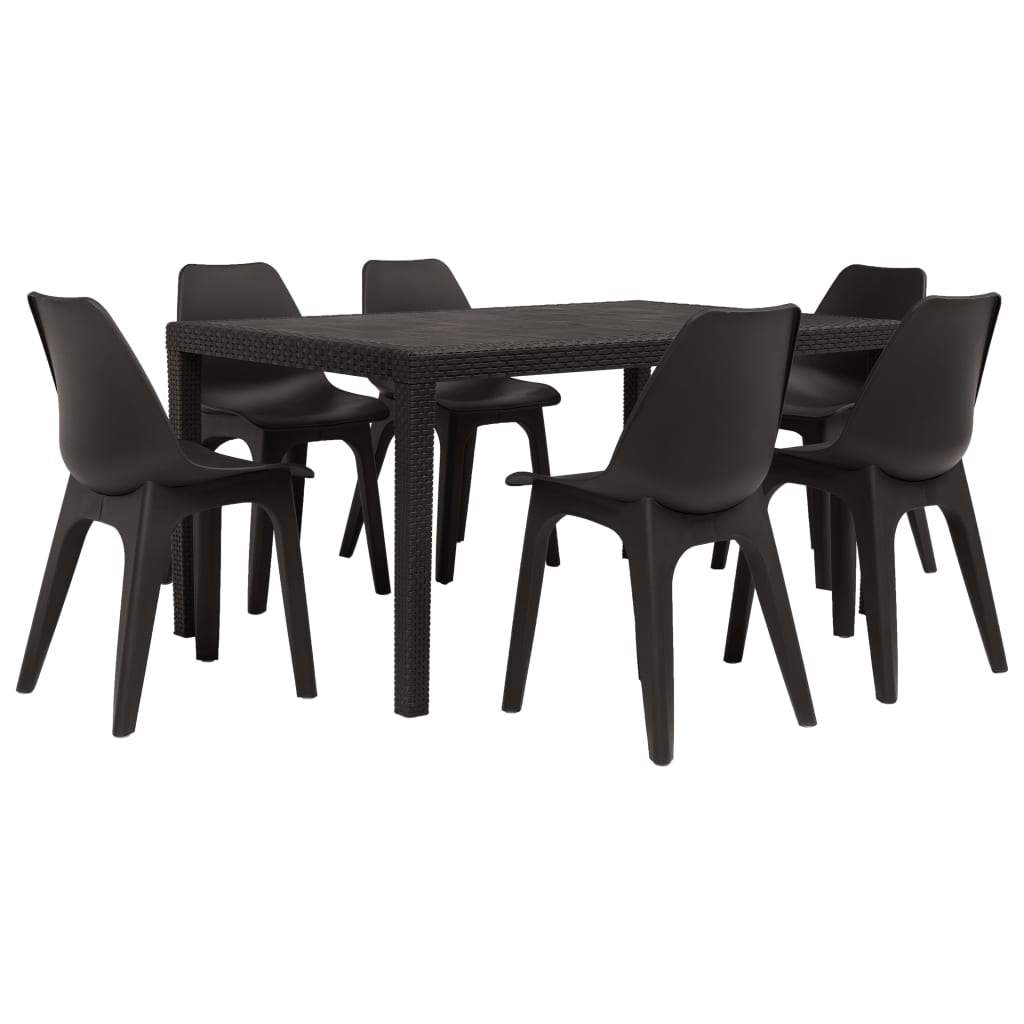 vidaXL 3/5/7/9 Piece Outdoor Dining Set Chair Plastic Garden Multi Colors-24