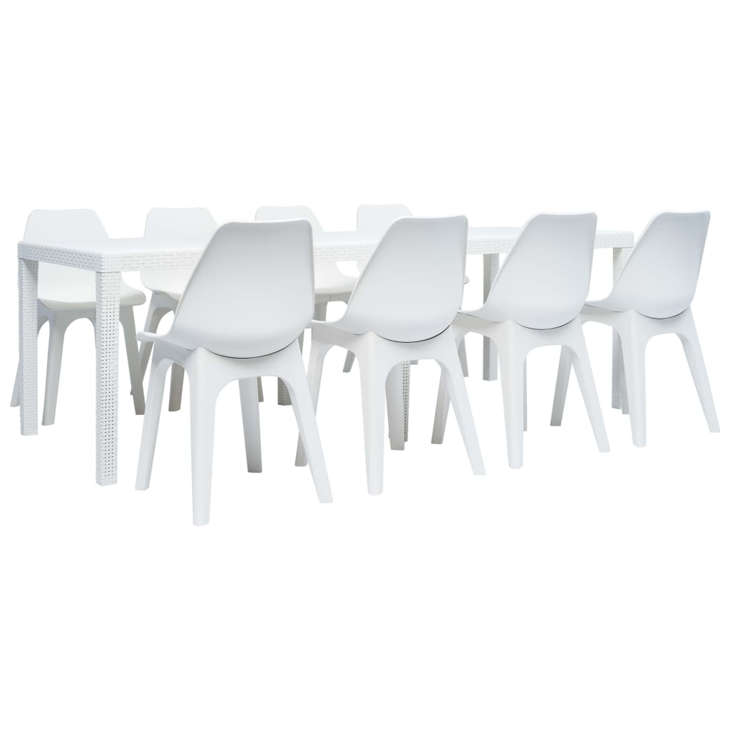 vidaXL 3/5/7/9 Piece Outdoor Dining Set Chair Plastic Garden Multi Colors-27
