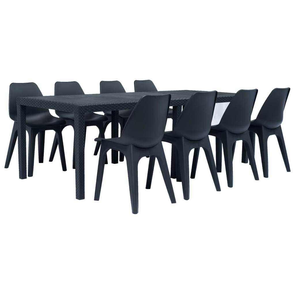 vidaXL 3/5/7/9 Piece Outdoor Dining Set Chair Plastic Garden Multi Colors-30