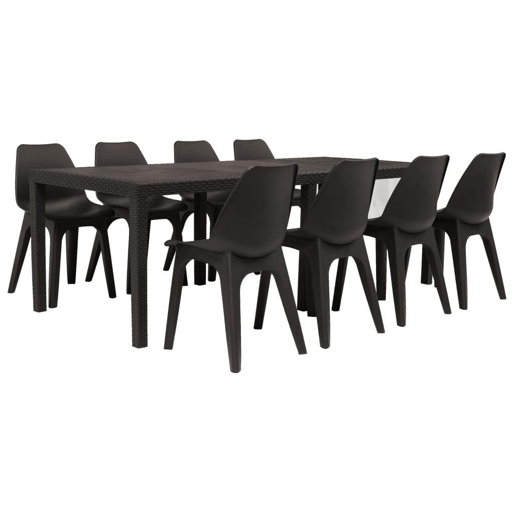 vidaXL 3/5/7/9 Piece Outdoor Dining Set Chair Plastic Garden Multi Colors-33