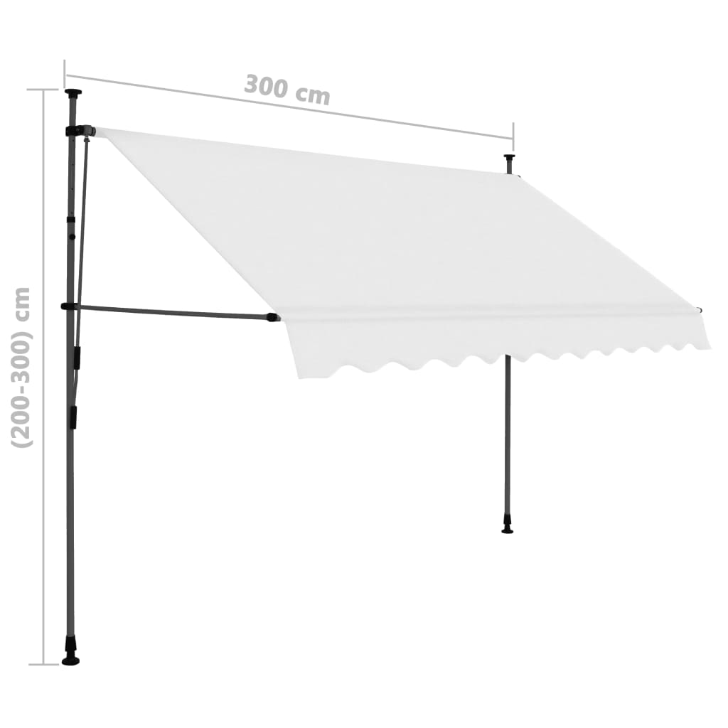 vidaXL Retractable Awning with Hand Crank and LEDs Sunshade Patio Shelter-0