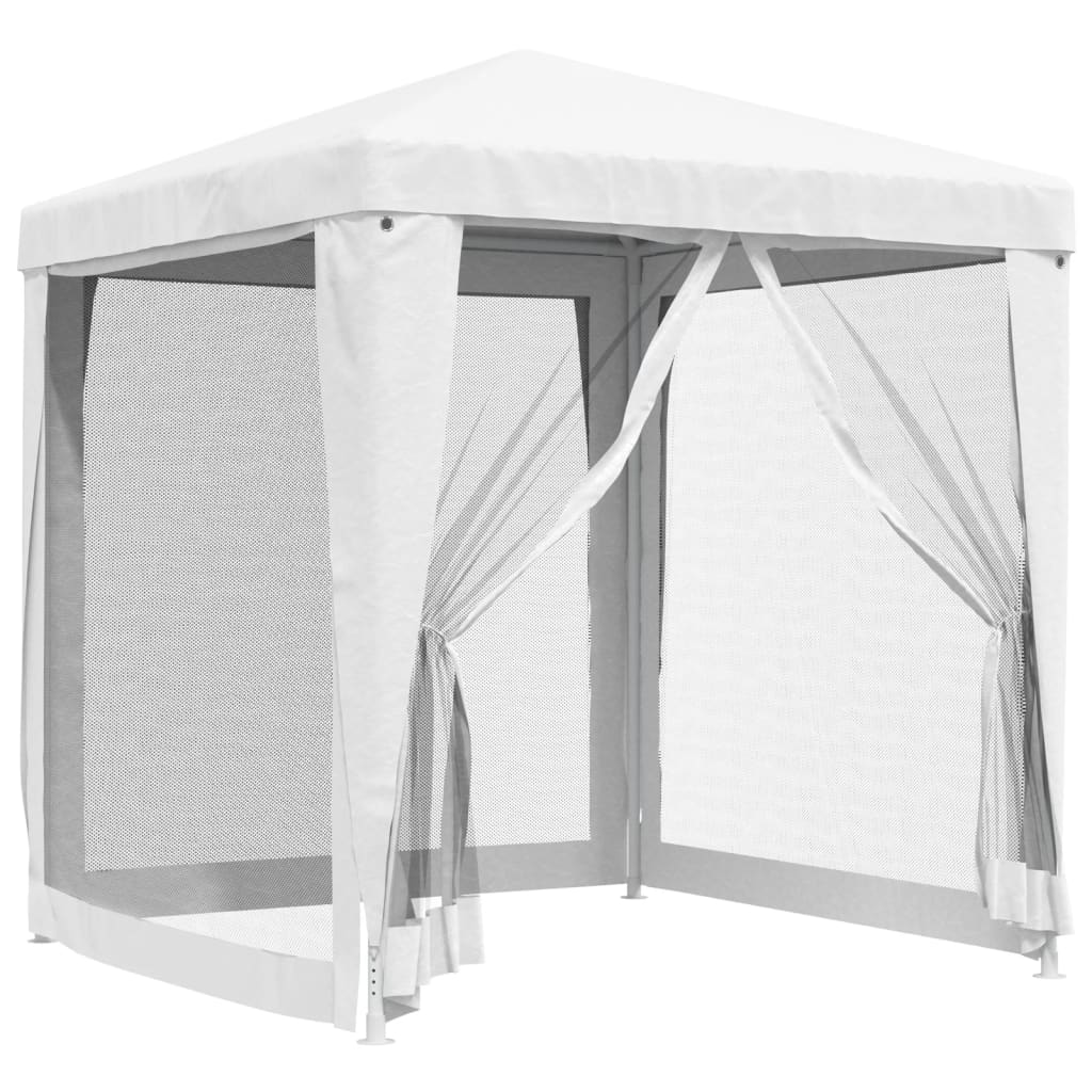 vidaXL Party Tent with 4 Mesh Sidewalls White Pavilion Marquee Multi Sizes-43