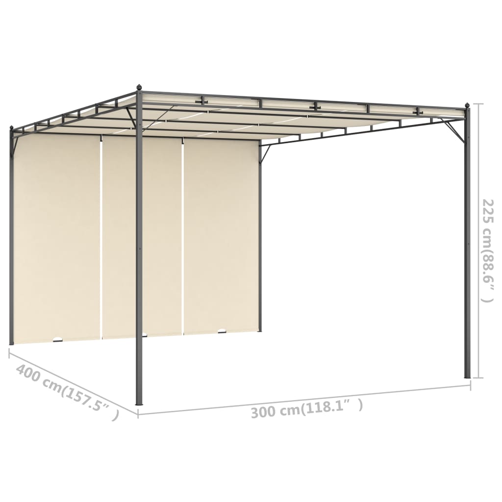 vidaXL Gazebo Outdoor Canopy Tent Patio Pavilion Party Tent with Side Curtain-4