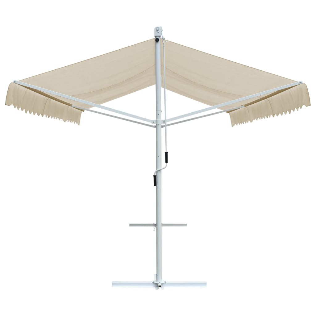vidaXL Free Standing Awning Outdoor Umbrella Anthracite/Cream Multi Sizes-5