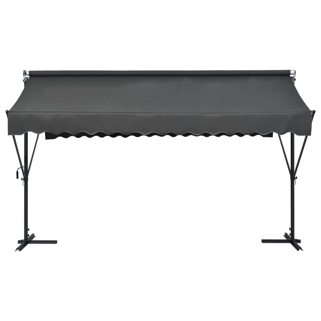 vidaXL Free Standing Awning Outdoor Umbrella Anthracite/Cream Multi Sizes-14