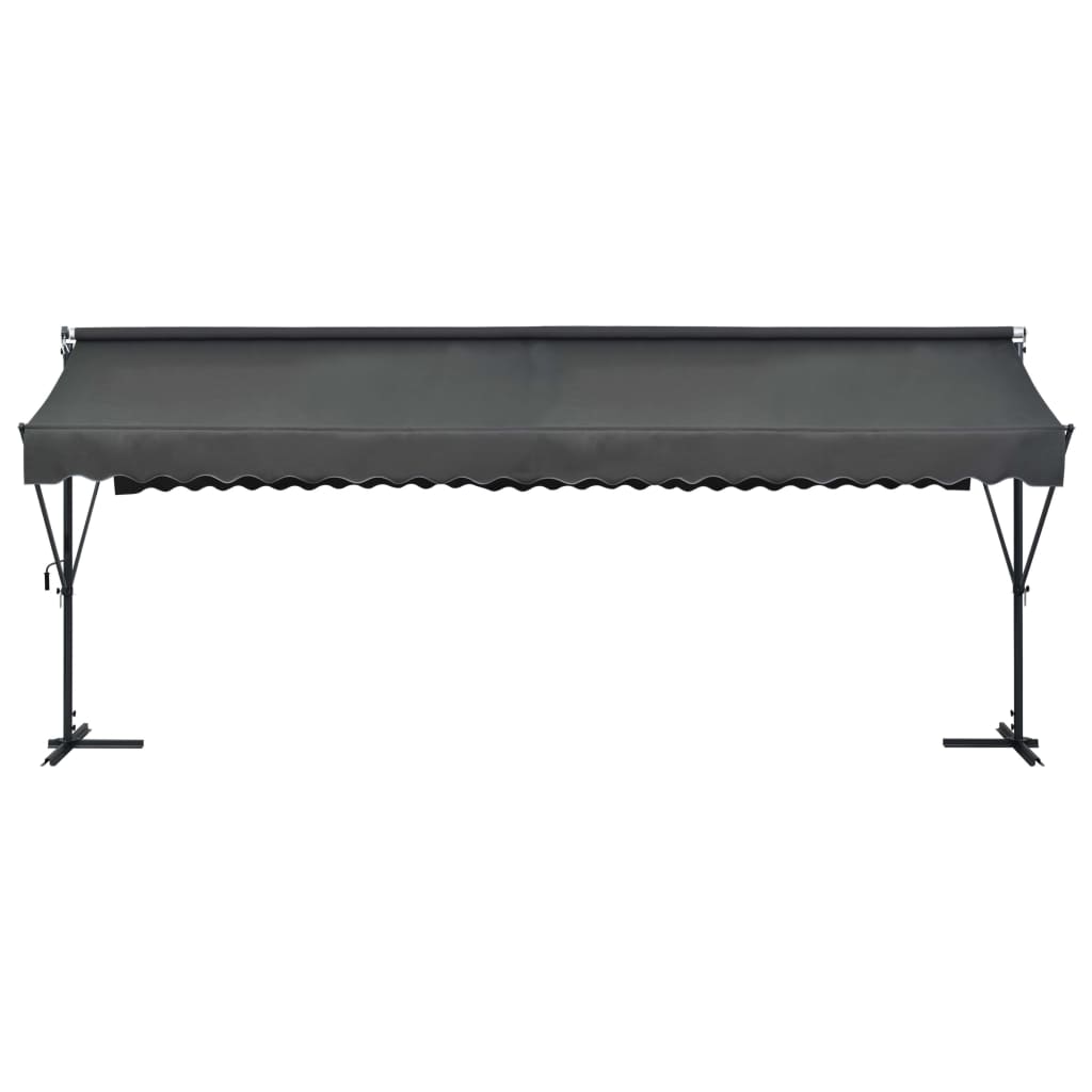 vidaXL Free Standing Awning Outdoor Umbrella Anthracite/Cream Multi Sizes-20