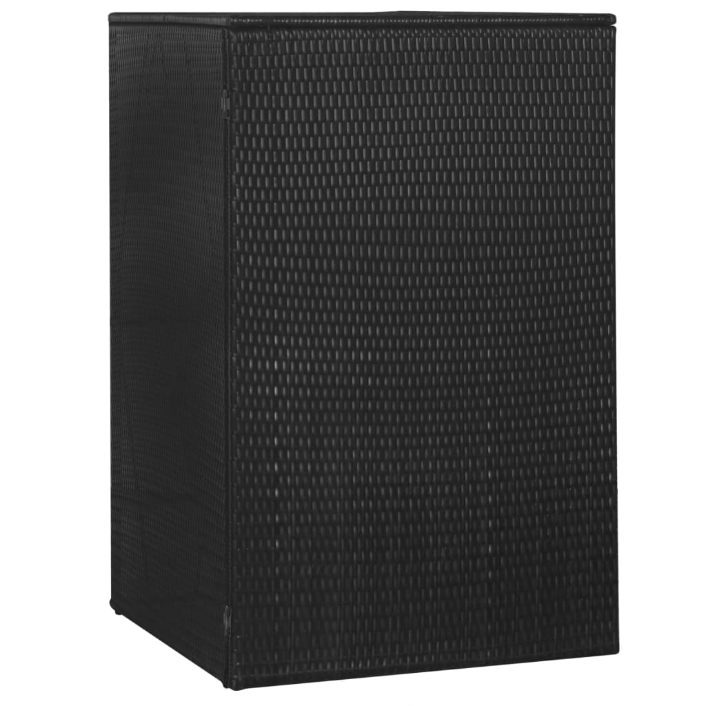 vidaXL Garbage Can Storage Trash Can Enclosure Wheelie Bin Shed Poly Rattan-27