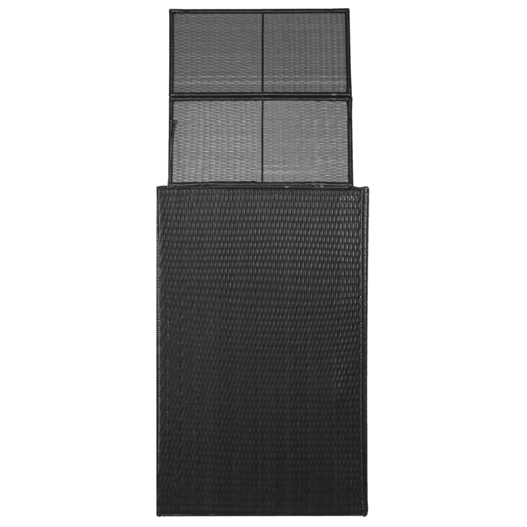vidaXL Garbage Can Storage Trash Can Enclosure Wheelie Bin Shed Poly Rattan-34