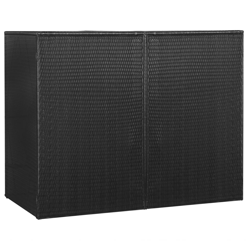 vidaXL Garbage Can Storage Trash Can Enclosure Wheelie Bin Shed Poly Rattan-25