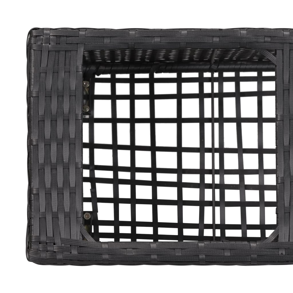 vidaXL Planter with Wheels Flower Box with Removable Inner Pots Poly Rattan-3