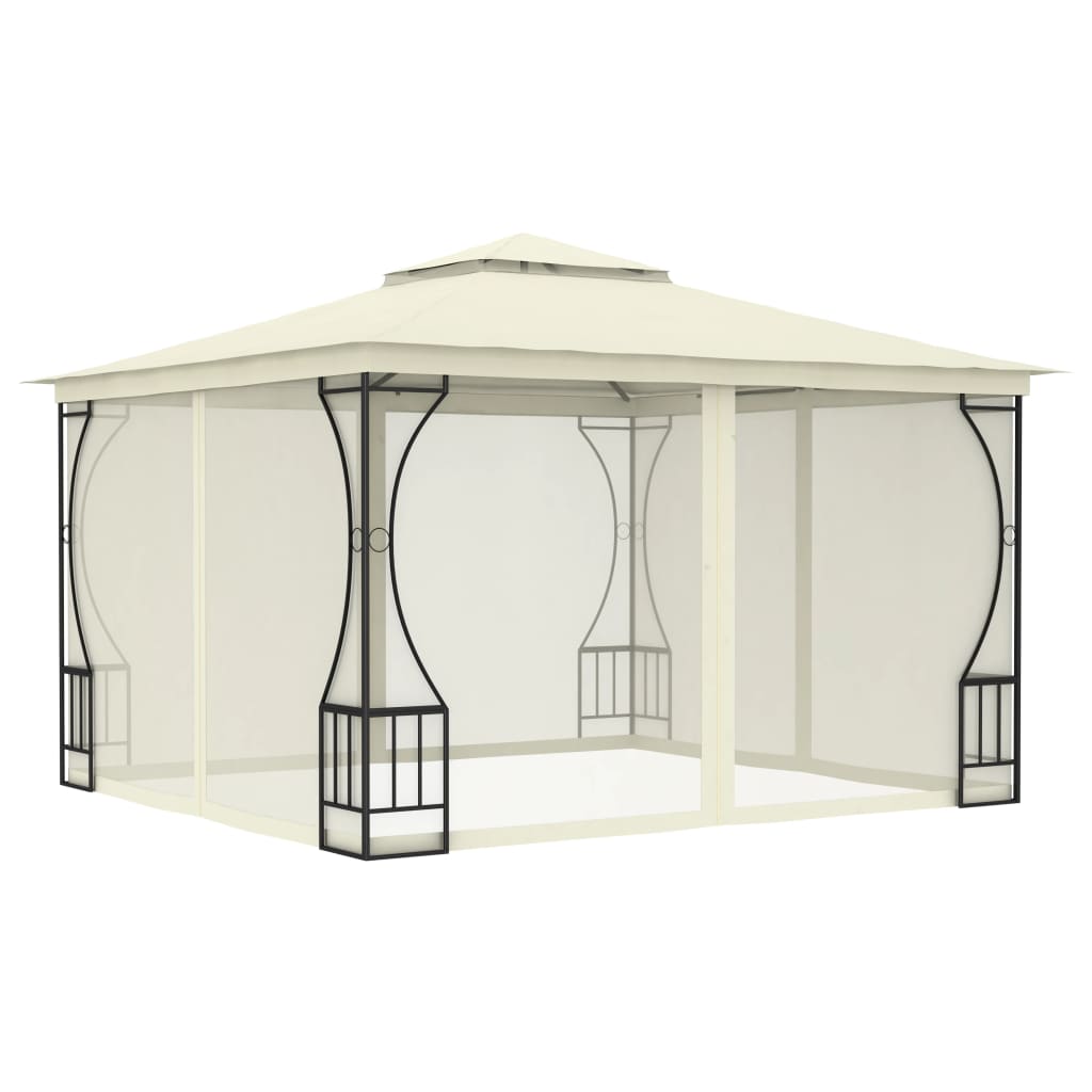 vidaXL Gazebo Outdoor Canopy Tent Patio Pavilion Party Tent Sunshade with Nets-2