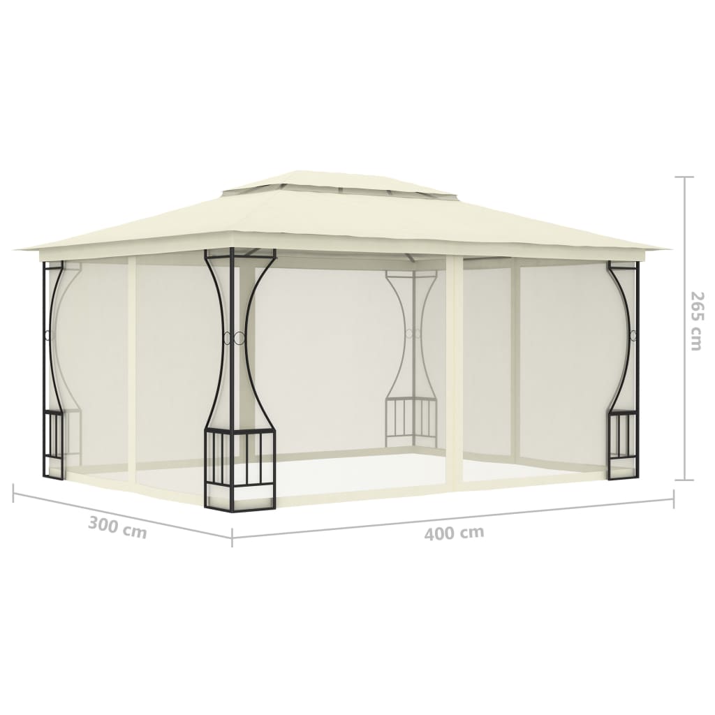 vidaXL Gazebo Outdoor Canopy Tent Patio Pavilion Party Tent Sunshade with Nets-3