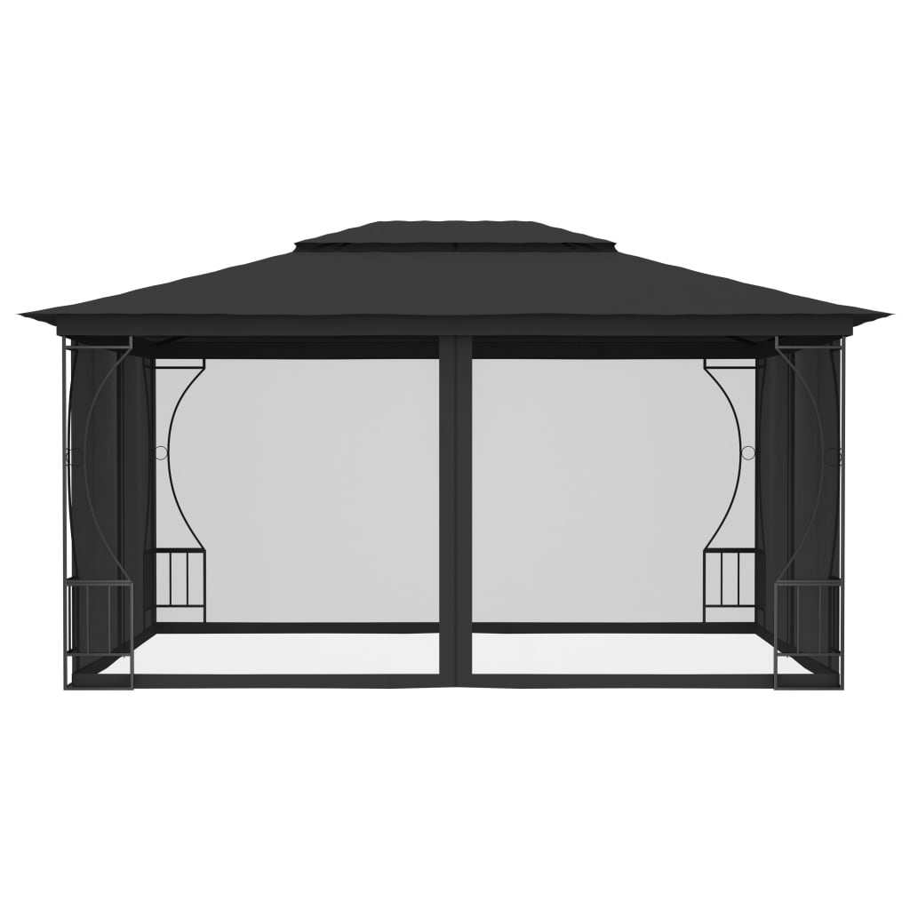 vidaXL Gazebo Outdoor Canopy Tent Patio Pavilion Party Tent Sunshade with Nets-4