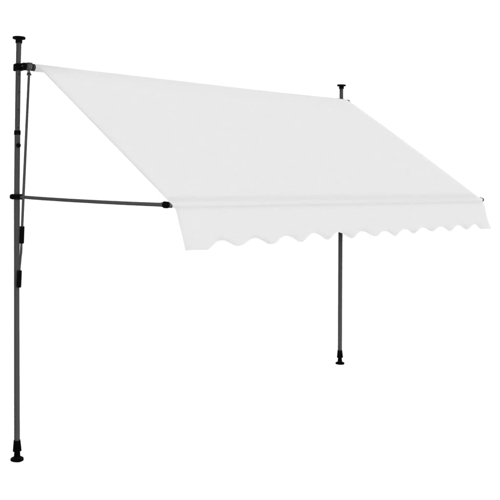 vidaXL Manual Retractable Awning with LED Awning Multi Sizes Anthracite/Cream-22