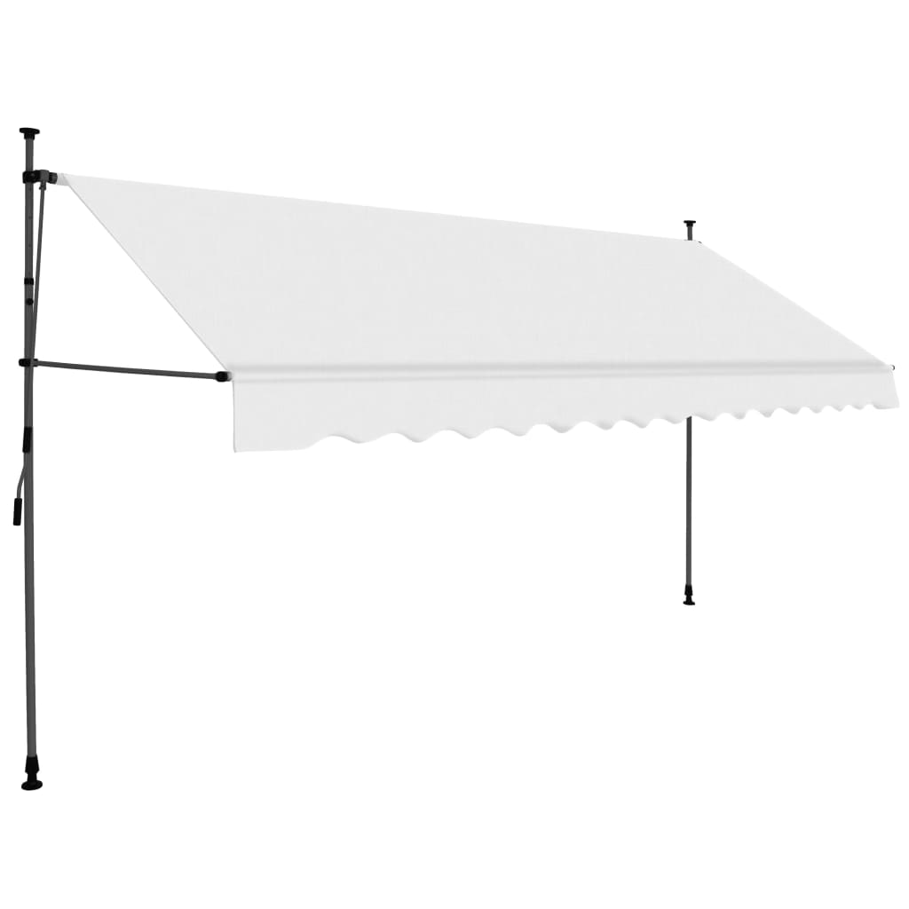 vidaXL Manual Retractable Awning with LED Awning Multi Sizes Anthracite/Cream-25