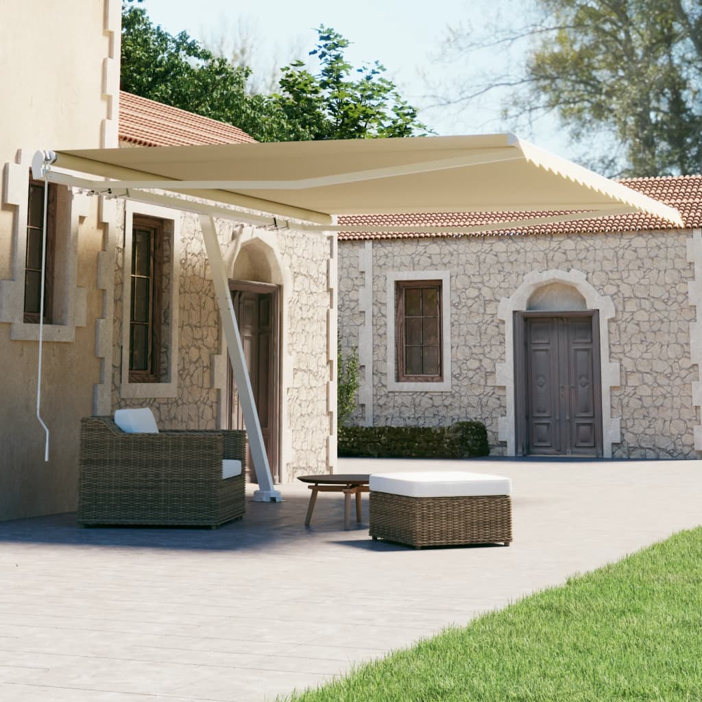 vidaXL Retractable Awning with Hand Crank Handle Sunshade Shelter for Outdoor-11
