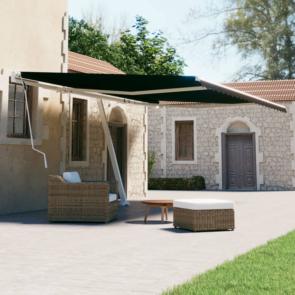 vidaXL Retractable Awning with Hand Crank Handle Sunshade Shelter for Outdoor-7