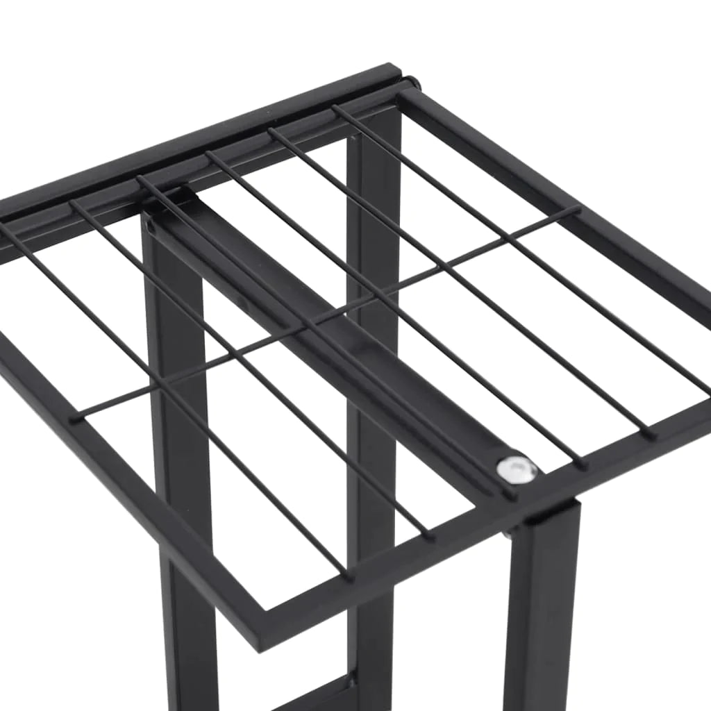 vidaXL 4-Floor Flower Stand Metal Display Shelf Rack Black/White 29.9"/38.6"-7