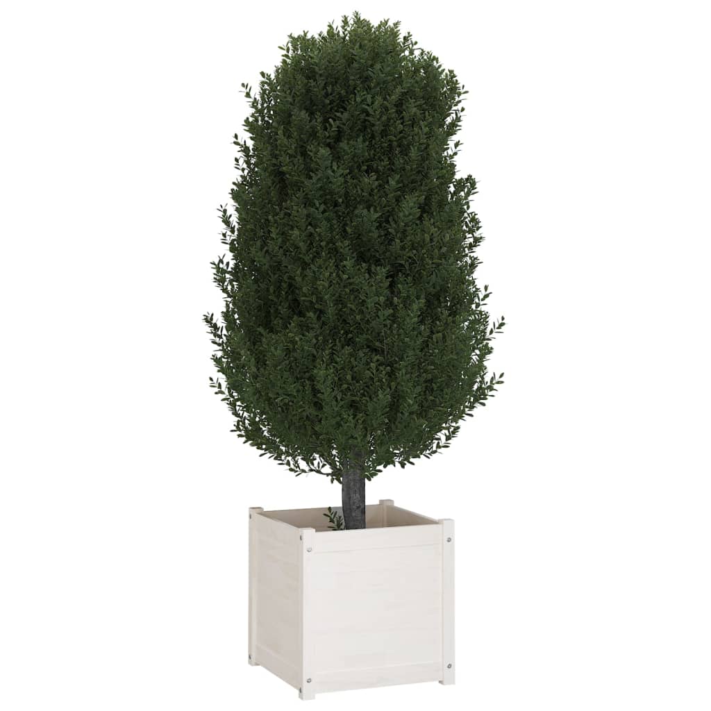 vidaXL Garden Planter Black 19.7"x19.7"x19.7" Solid Wood Pine-51
