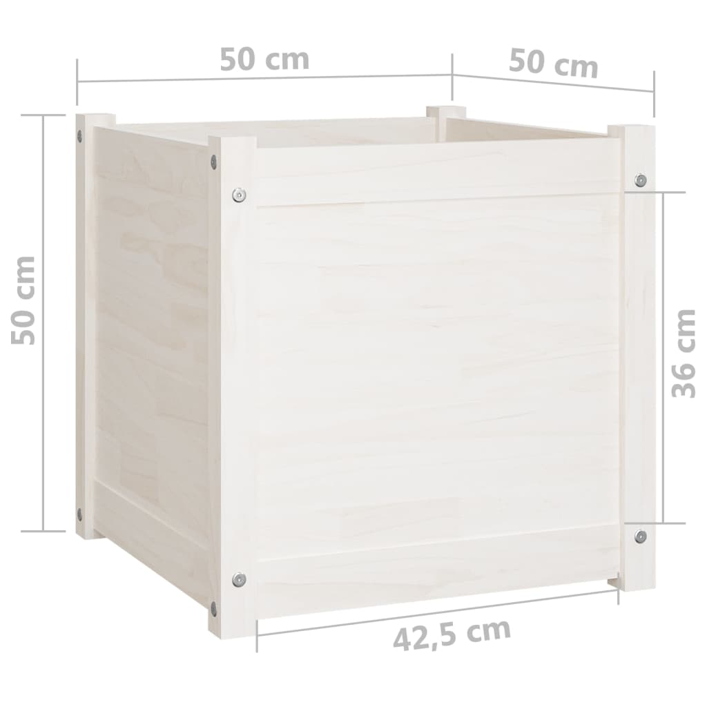 vidaXL Garden Planter Black 19.7"x19.7"x19.7" Solid Wood Pine-33