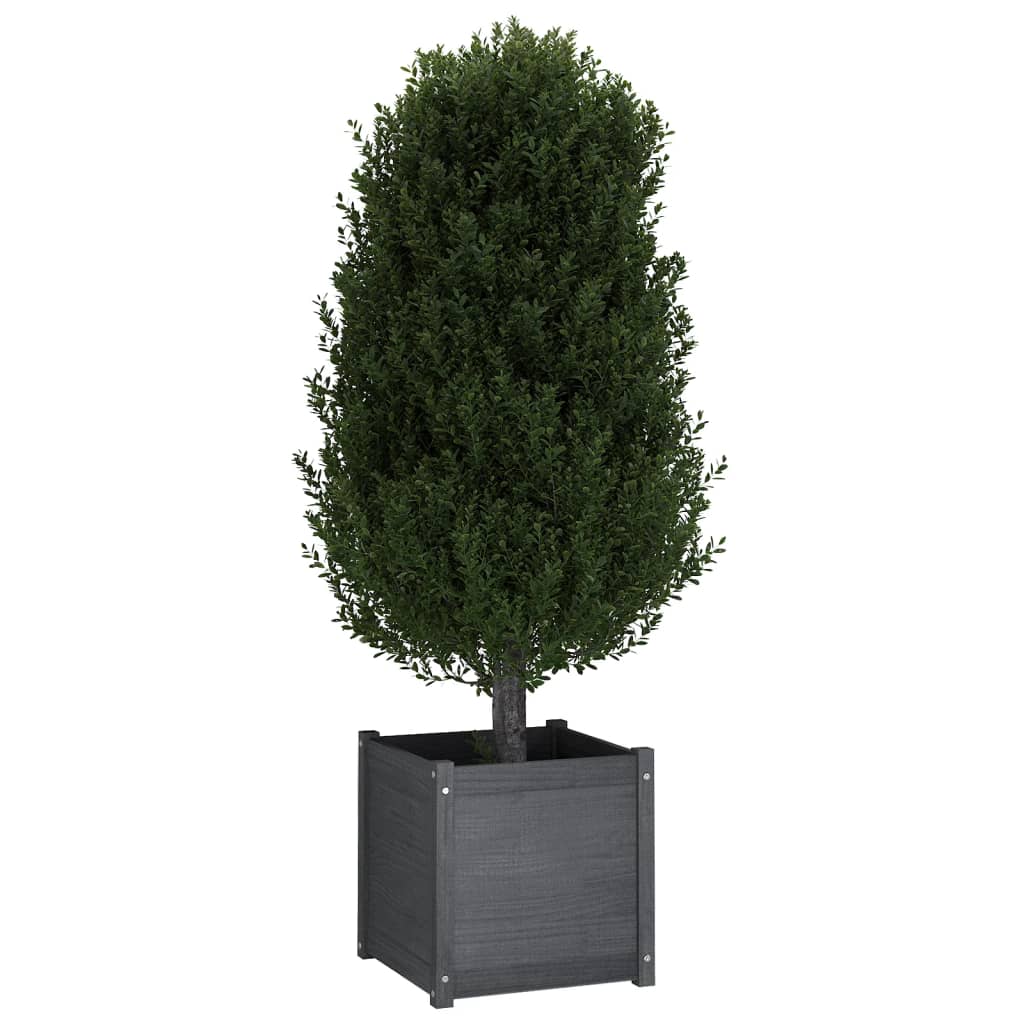 vidaXL Garden Planter Black 19.7"x19.7"x19.7" Solid Wood Pine-20