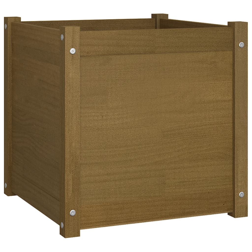 vidaXL Garden Planter Black 19.7"x19.7"x19.7" Solid Wood Pine-28