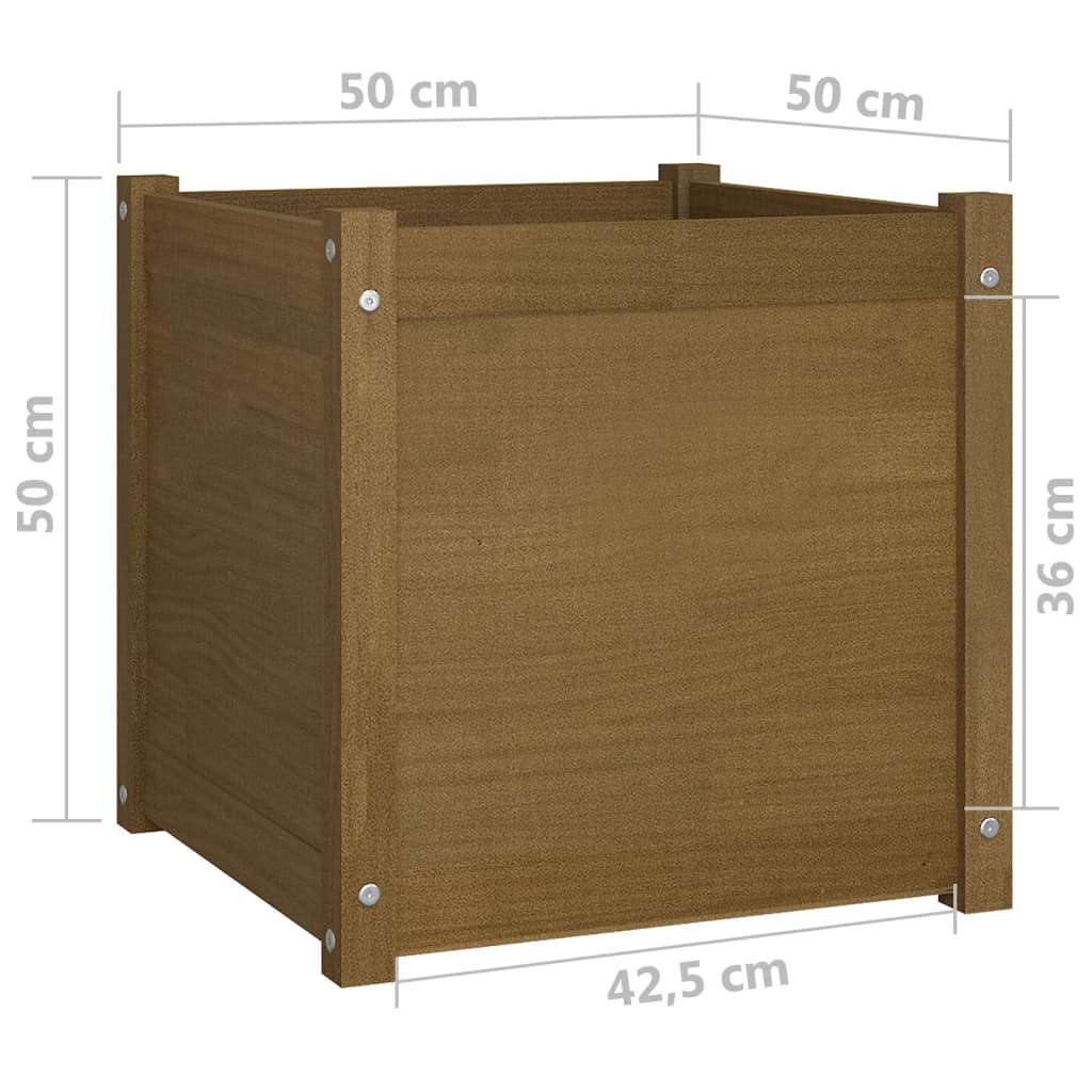 vidaXL Garden Planter Black 19.7"x19.7"x19.7" Solid Wood Pine-45