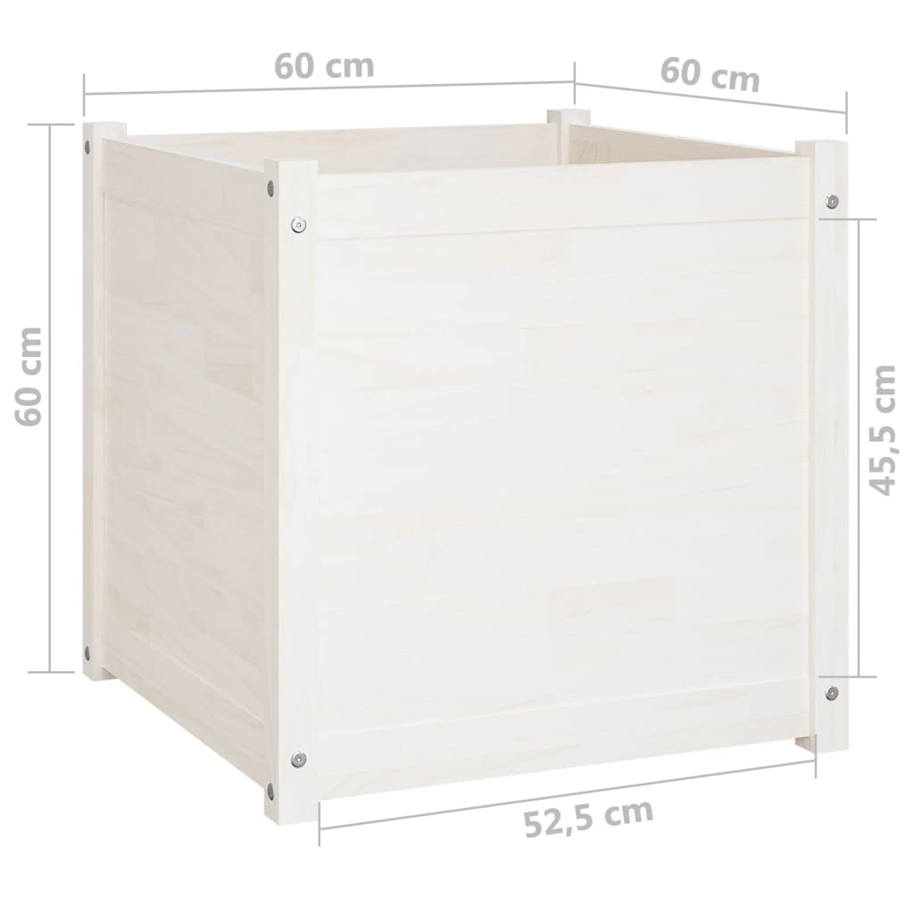 vidaXL Garden Planters 2 pcs Black 23.6"x23.6"x23.6" Solid Wood Pine-9
