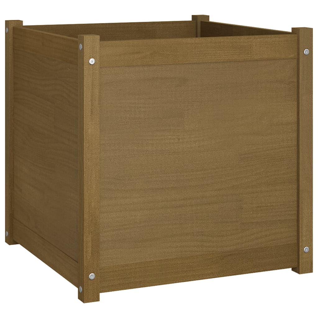 vidaXL Garden Planters 2 pcs Black 23.6"x23.6"x23.6" Solid Wood Pine-18