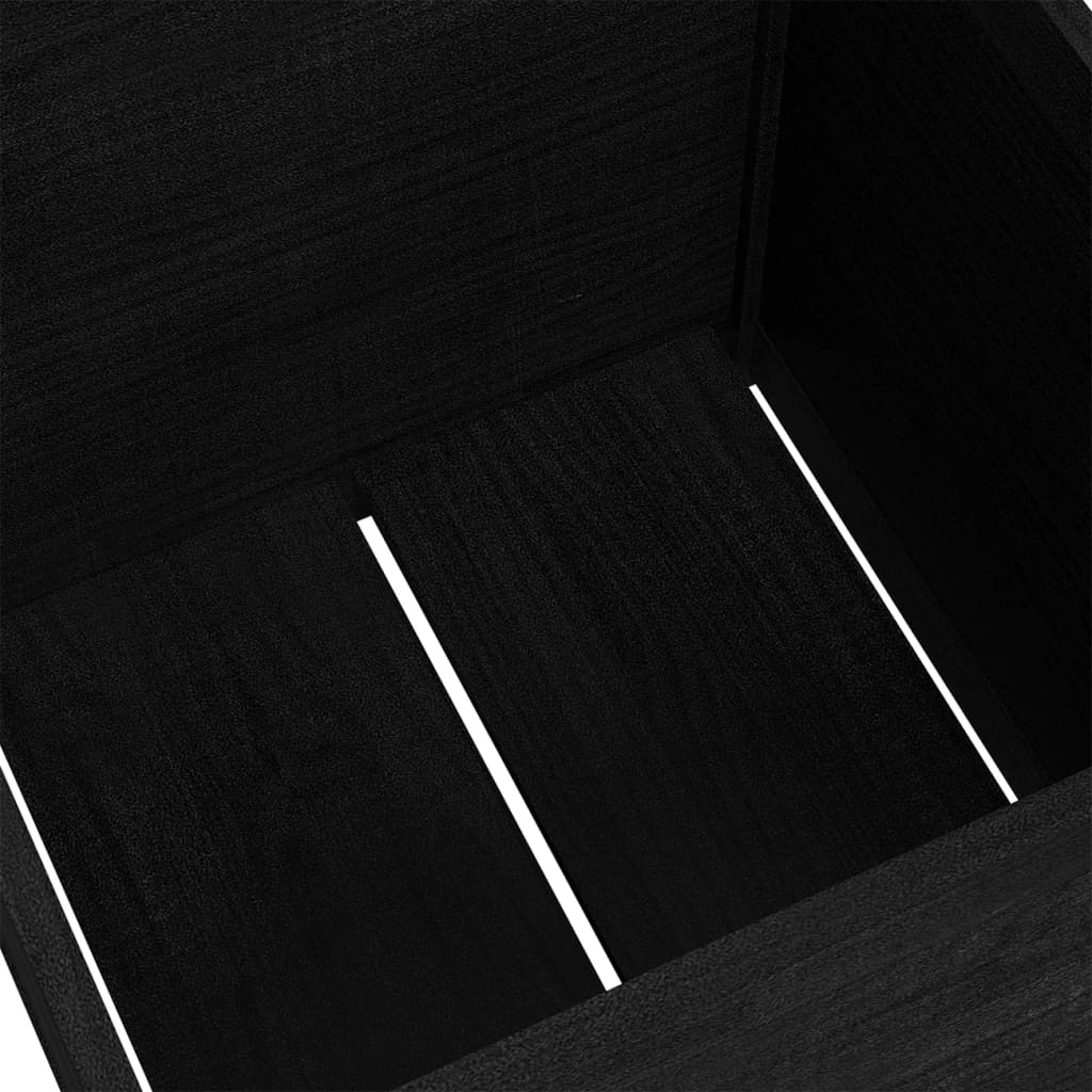 vidaXL Garden Planters 2 pcs Black 23.6"x23.6"x23.6" Solid Wood Pine-15