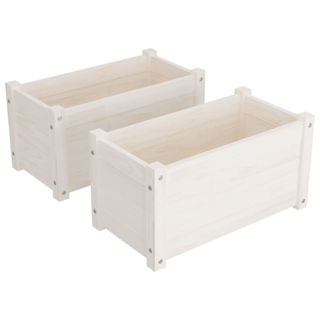 vidaXL Planter Decorative Patio Outdoor Plant Pot Flower Box Solid Wood Pine-0