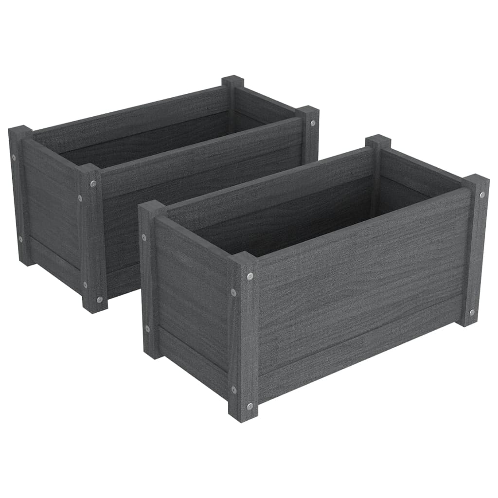 vidaXL Planter Decorative Patio Outdoor Plant Pot Flower Box Solid Wood Pine-25