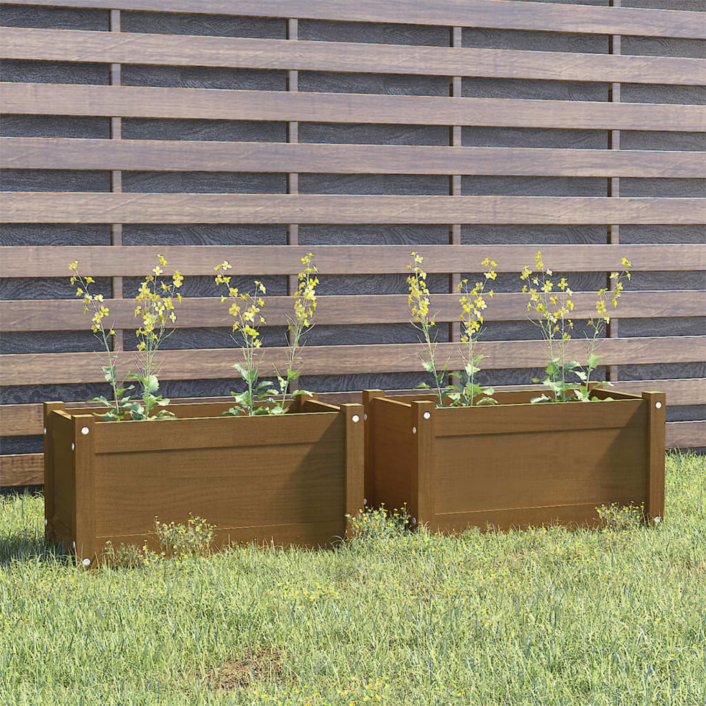 vidaXL Planter Decorative Patio Outdoor Plant Pot Flower Box Solid Wood Pine-40
