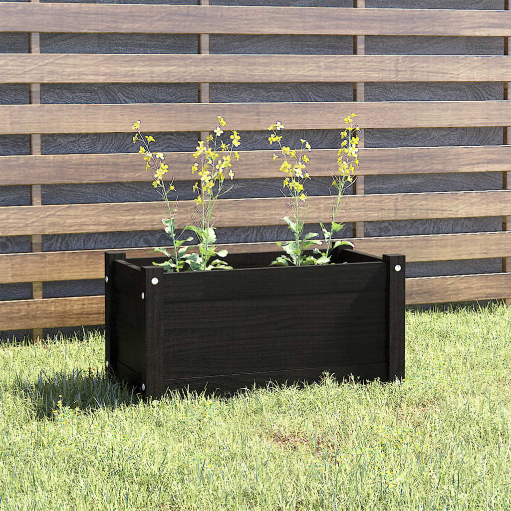 vidaXL Planter Decorative Patio Outdoor Plant Pot Flower Box Solid Wood Pine-31