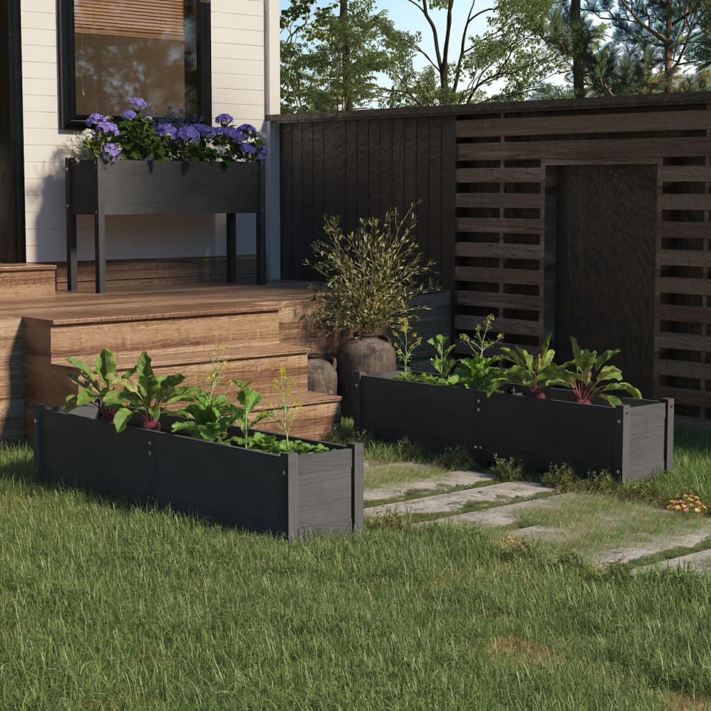 vidaXL Garden Raised Bed Outdoor Wooden Planter Box Garden Pot Solid Wood Pine-0