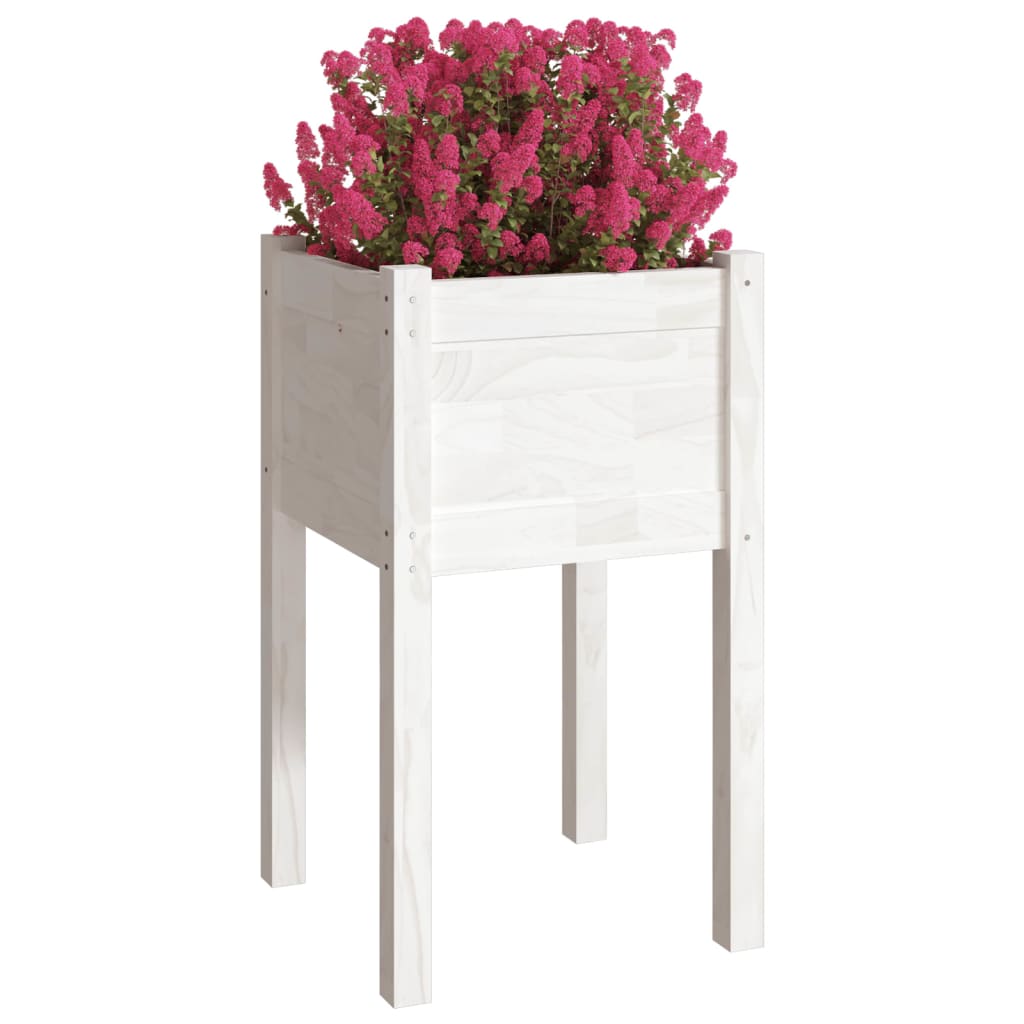 vidaXL Garden Planters 2 pcs Black 15.7"x15.7"x27.6" Solid Wood Pine-7