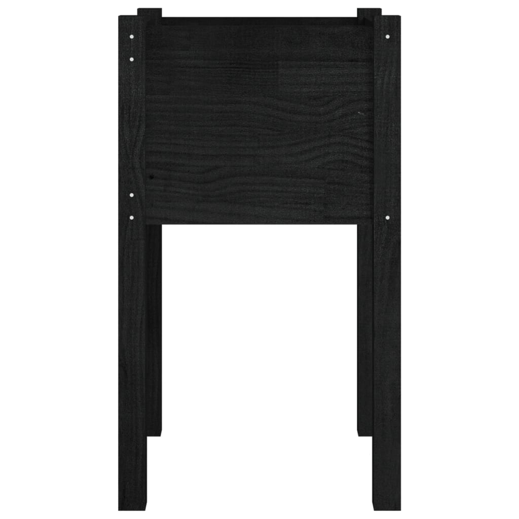 vidaXL Garden Planters 2 pcs Black 15.7"x15.7"x27.6" Solid Wood Pine-51