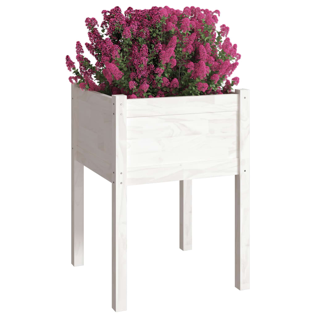 vidaXL Garden Planter Black 19.7"x19.7"x27.6" Solid Wood Pine-38
