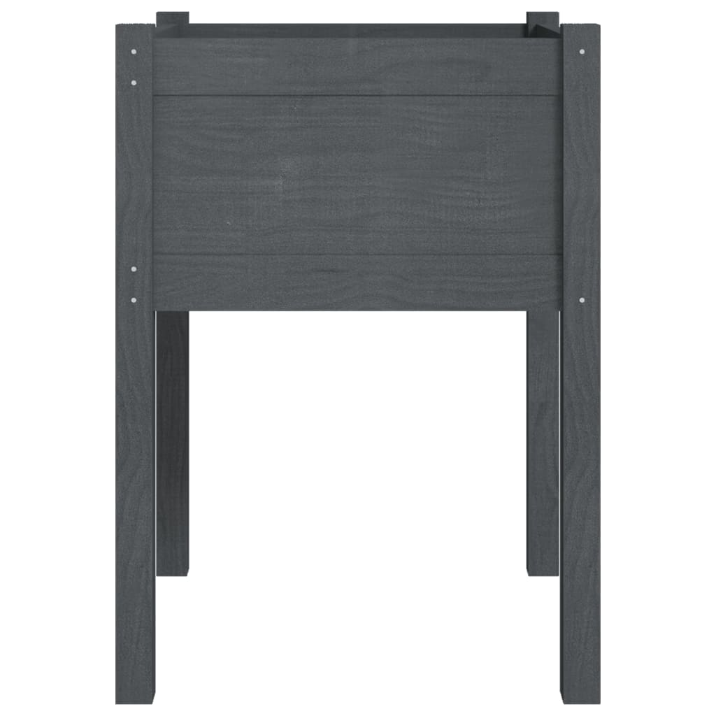vidaXL Garden Planter Black 19.7"x19.7"x27.6" Solid Wood Pine-17