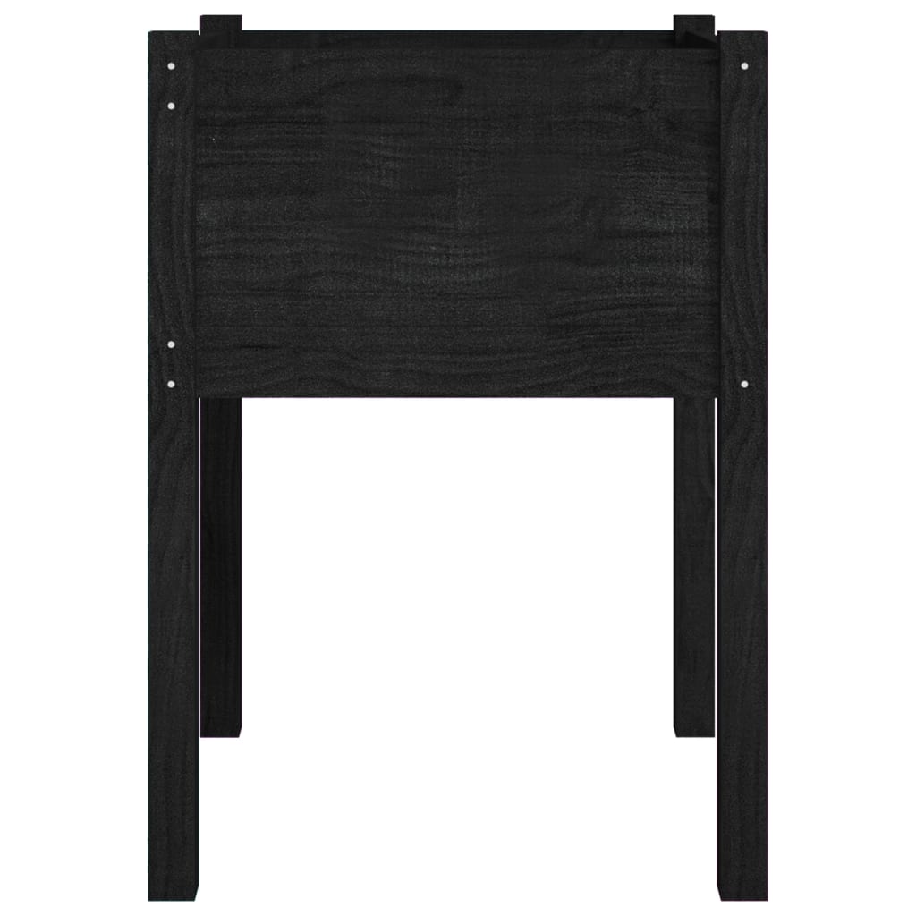 vidaXL Garden Planter Black 19.7"x19.7"x27.6" Solid Wood Pine-27