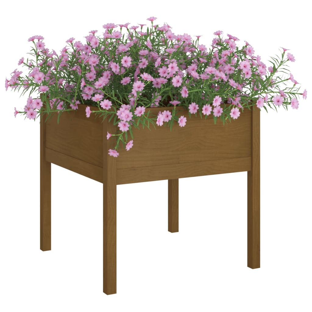 vidaXL Garden Planters 2 pcs Black 27.6"x27.6"x27.6" Solid Wood Pine-40