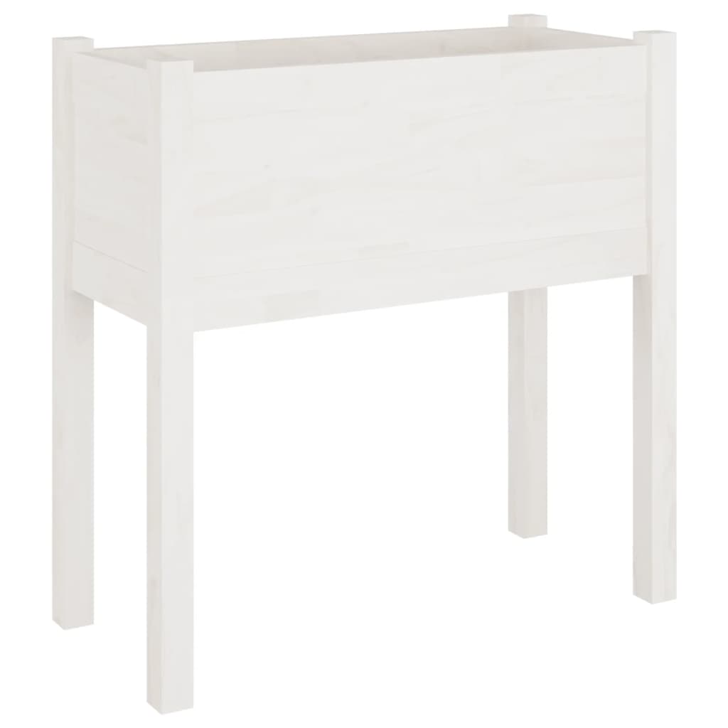 vidaXL Garden Planter Black 27.6"x12.2"x27.6" Solid Wood Pine-7