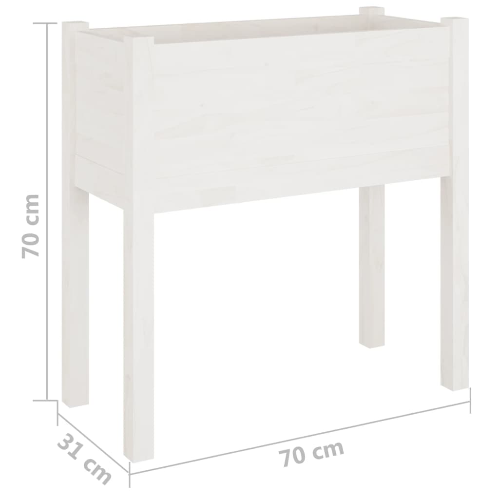 vidaXL Garden Planter Black 27.6"x12.2"x27.6" Solid Wood Pine-6
