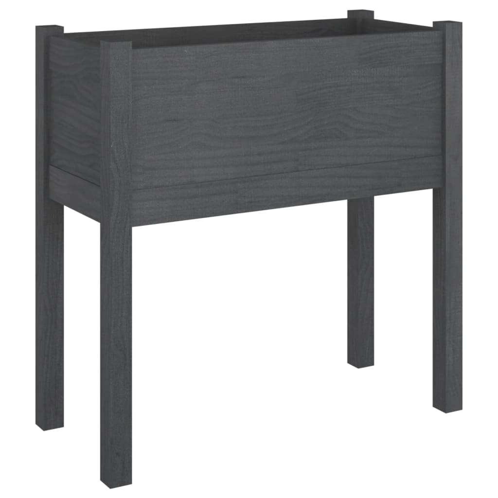 vidaXL Garden Planter Black 27.6"x12.2"x27.6" Solid Wood Pine-37