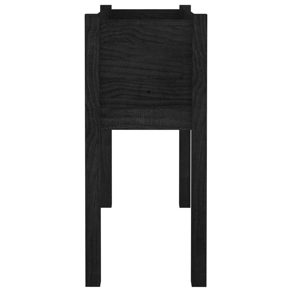 vidaXL Garden Planter Black 27.6"x12.2"x27.6" Solid Wood Pine-12