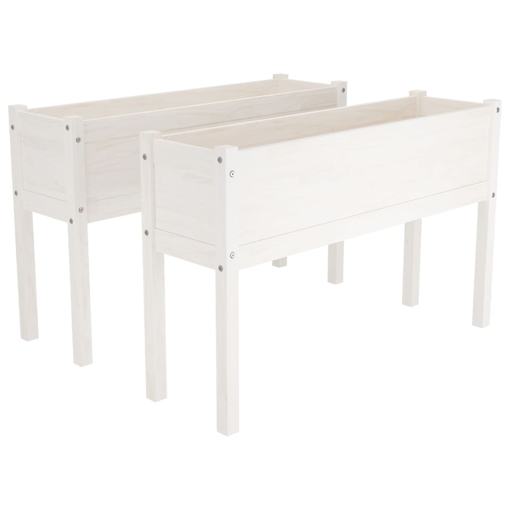 vidaXL Planter Outdoor Raised Garden Bed Flower Box with Legs Solid Wood Pine-11