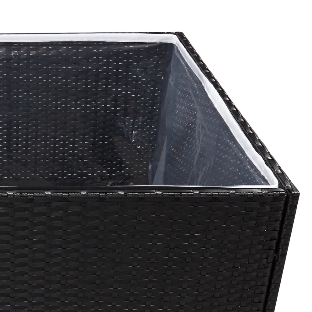 vidaXL Garden Planter Black 61.8"x31.5"x31.5" Poly Rattan-7