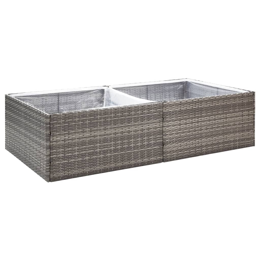 vidaXL Garden Planter Black 61.8"x31.5"x31.5" Poly Rattan-17