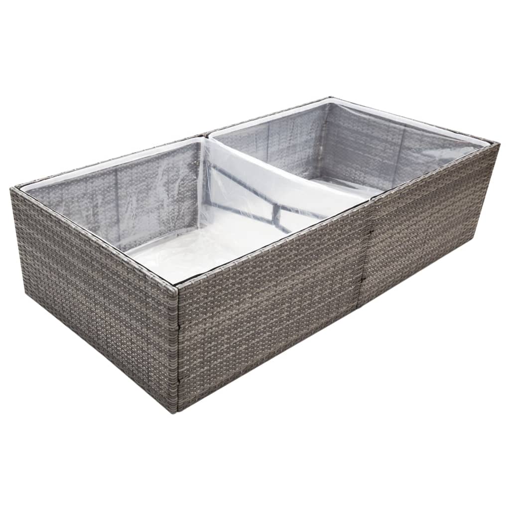 vidaXL Garden Planter Black 61.8"x31.5"x31.5" Poly Rattan-19