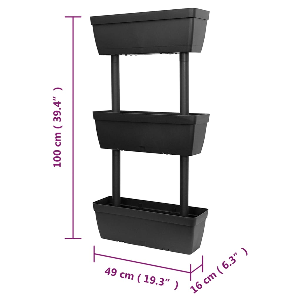 vidaXL Garden Planter 6 pcs 39.4" Anthracite-2